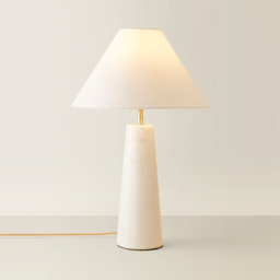 ValueLights Margot White Marble Taper Shade LED Table Lamp - Size: 47.5 x 30 x 30cm - Wilko - thumbnail 6