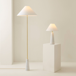 ValueLights Margot White Marble Taper Shade LED Table Lamp - Size: 47.5 x 30 x 30cm - Wilko - thumbnail 7