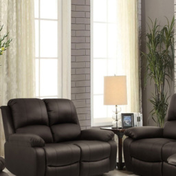 Brooklyn 5 Seater Brown Bonded Leather Manual Recliner Sofa Set - Wilko - thumbnail 3