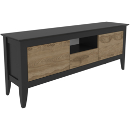 Decorotika Verde 3 Door Single Shelf Oud and Black TV Unit - Size: 59 x 150 x 35cm - Multi - Wilko - thumbnail 3