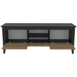 Decorotika Verde 3 Door Single Shelf Oud and Black TV Unit - Size: 59 x 150 x 35cm - Multi - Wilko - thumbnail 4