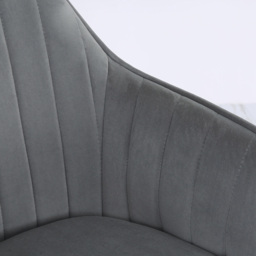 Living and Home Set of 2 Grey Modern Velvet Upholstered Dining Chair - Size: 83 x 57.5 x46 - Wilko - thumbnail 6
