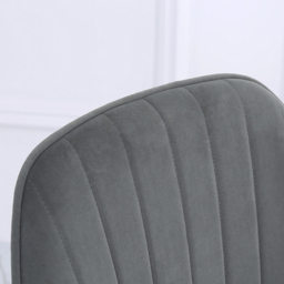 Living and Home Set of 2 Grey Modern Velvet Upholstered Dining Chair - Size: 83 x 57.5 x46 - Wilko - thumbnail 7