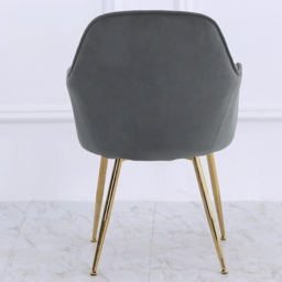 Living and Home Set of 2 Grey Modern Velvet Upholstered Dining Chair - Size: 83 x 57.5 x46 - Wilko - thumbnail 5