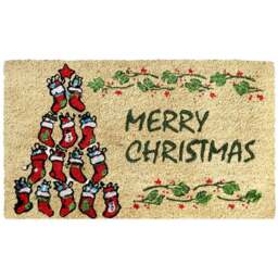 Coco & Coir Socks Xmas Coir Door Mat 45 x 75cm - n/a - Coco & Coir ® - Wilko