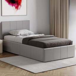 VIDA DESIGNS Lisbon Single Grey Ottoman Faux Leather Bed Frame - Wilko - thumbnail 1