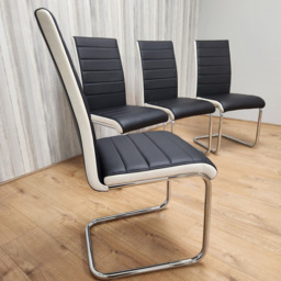 Kosy Koala Set of 4 Black Faux Leather Dining Chair with Padded Seat - Wilko - thumbnail 3
