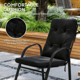 Outsunny 6 Seater Garden Dining Set with Umbrella Hole Black - Wilko - thumbnail 7