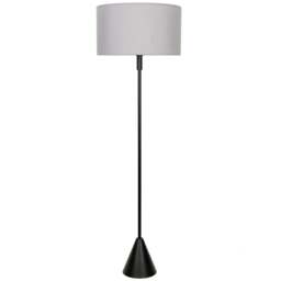 ValueLights Mitch Grey Drum Lamp Shade Black Wood Stem Triangle LED Floor Lamp - Size: 131.5 x 55 x 55cm - Wilko - thumbnail 1