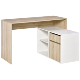 Portland L-Shaped Corner Computer Desk Oak and White - Size: 120 x 92 x 75cm - Brown - Wilko - thumbnail 3