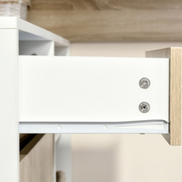 Portland L-Shaped Corner Computer Desk Oak and White - Size: 120 x 92 x 75cm - Brown - Wilko - thumbnail 4