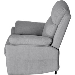 Living and Home Grey Chenille Push Back Recliner Armchair with Footrest - Size: 102 x 75 x 150cm - Wilko - thumbnail 4