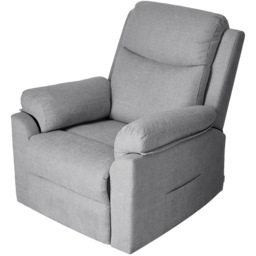 Living and Home Grey Chenille Push Back Recliner Armchair with Footrest - Size: 102 x 75 x 150cm - Wilko - thumbnail 3
