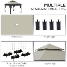 Outsunny 3 x 3m Grey Marquee Party Tent Pop Up Gazebo - Wilko - thumbnail 7