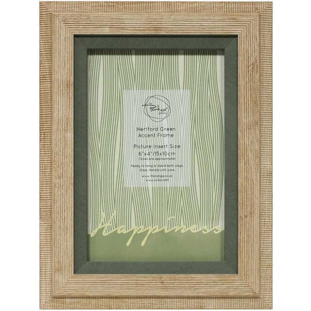 Hertford Green Accent Frame - Natural/6x4in - Size: A6 - The Port. Co Gallery - Wilko - image 1
