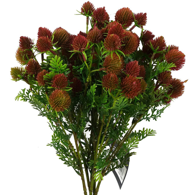 Leaf Red Craspedia Single Stem Artificial Flower 6 Pack - Size: 55 x 15 x 15cm - Wilko - image 1