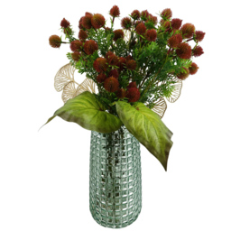 Leaf Red Craspedia Single Stem Artificial Flower 6 Pack - Size: 55 x 15 x 15cm - Wilko - thumbnail 3