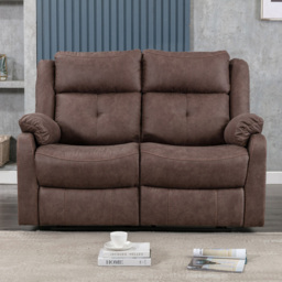 Brooklyn Casey 2 Seater Manual Recliner Sofa - Brown - Wilko - thumbnail 3
