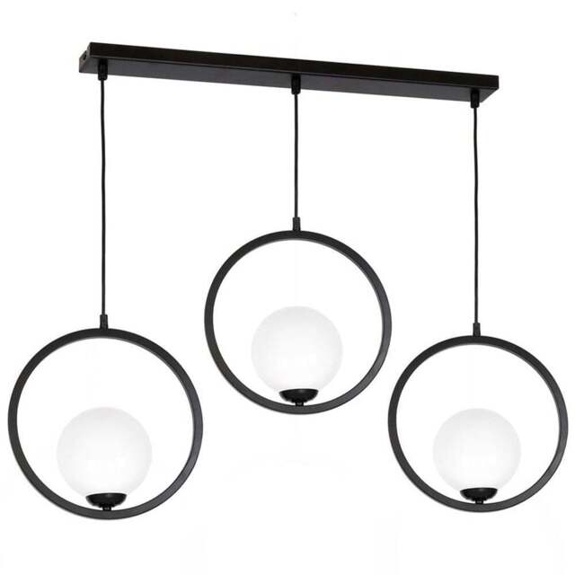 Milagro Boston Black Pendant Lamp 230V - Size: 14 x 100 x 100cm - Wilko - image 1