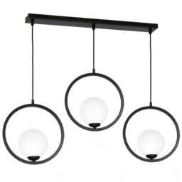 Milagro Boston Black Pendant Lamp 230V - Size: 14 x 100 x 100cm - Wilko