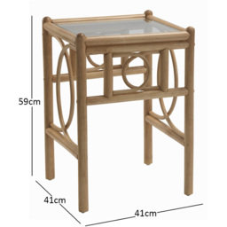 Desser Furniture Madrid Light Oak Natural Rattan Lamp Table - Size: 59.0 cm x 41.0 cm x 41.0 cmcm - Brown - Wilko - thumbnail 5