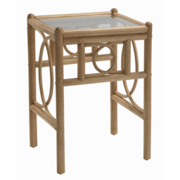 Desser Furniture Madrid Light Oak Natural Rattan Lamp Table - Size: 59.0 cm x 41.0 cm x 41.0 cmcm - Brown - Wilko - thumbnail 3