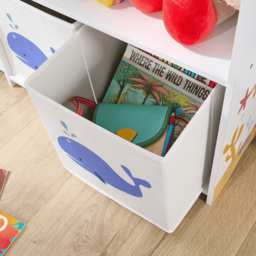 Home Source Anya 2 Fabric Drawer 7 Shelf Multicolour Sealife Animal Kids Toy Organiser - Size: 100 x 93 x 29.8cm - White - Wilko - thumbnail 4