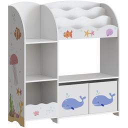 Home Source Anya 2 Fabric Drawer 7 Shelf Multicolour Sealife Animal Kids Toy Organiser - Size: 100 x 93 x 29.8cm - White - Wilko - thumbnail 3