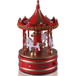 St Helens Red Xmas Carousel Music Box - Size: 230 x 140 x 140cm - Wilko - thumbnail 4