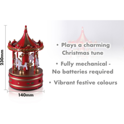 St Helens Red Xmas Carousel Music Box - Size: 230 x 140 x 140cm - Wilko - thumbnail 7