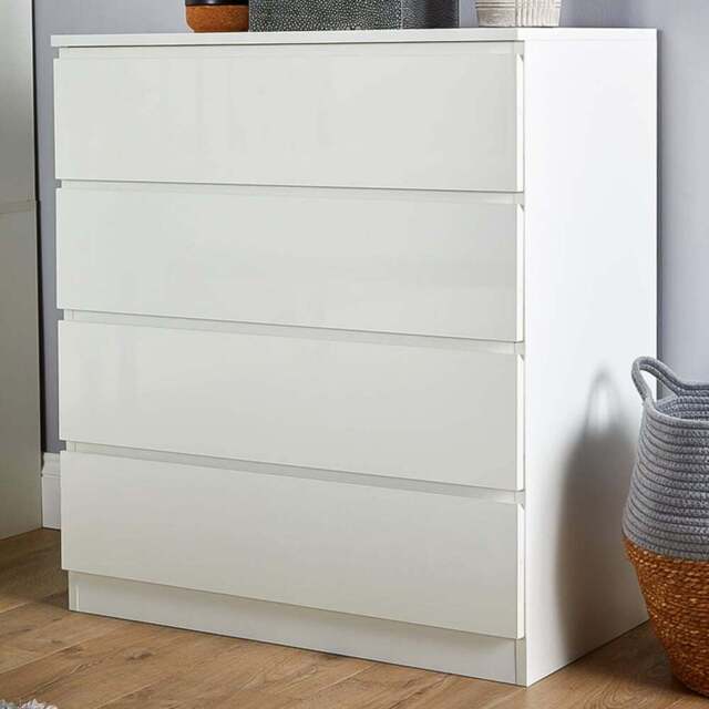 Home Source Lugano 4 Drawer White Chest of Drawers - Wilko - image 1