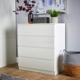 Home Source Lugano 4 Drawer White Chest of Drawers - Wilko - thumbnail 6