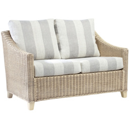 Desser Furniture Dijon 2 Seater Natural Rattan Athena Stripe Sofa - Cream - Wilko - thumbnail 3