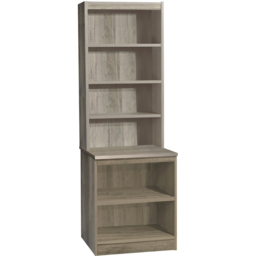 R White Cabinets 6 Shelf Grey Desk Height Bookcase with Hutch - Size: 182.8 x 60 x 54cm - Wilko - thumbnail 3
