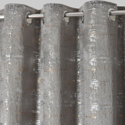 Intimates Warwick Silver Metallic Velvet Eyelet Curtains 168 x 183cm - Size: W 168 x D 183cm - Wilko - thumbnail 4