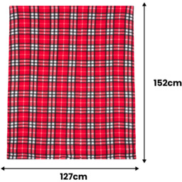 Velosso Red Checkered Polar Fleece Blanket 152 x 127cm - Size: 127 x 152 x 1cm - Wilko - thumbnail 4