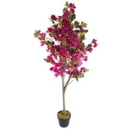 Leaf Pink Bougainvillea Artificial Tree in Pot 150cm - Size: 150 x 60 x 60cm - Wilko