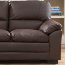 Genoa 2 Seater Brown Bonded Leather Sofa - Artemis Home - Wilko - thumbnail 3