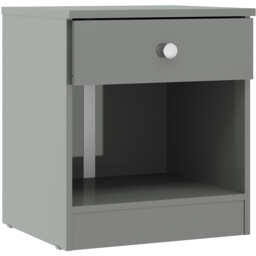 Seconique Denver Single Drawer Grey Gloss Bedside Table - Wilko - thumbnail 3