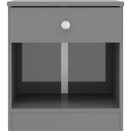 Seconique Denver Single Drawer Grey Gloss Bedside Table - Wilko - thumbnail 4