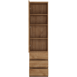 Florence Fribo Single Door 3 Drawer Golden Ribbeck Oak Tall Narrow Wardrobe - Size: Single Door, 3 Drawer - Brown - Wilko - thumbnail 4