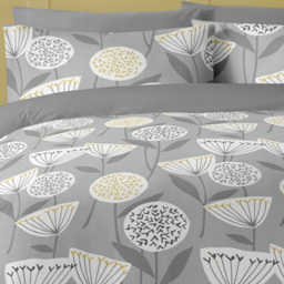 Bellissimo Retro Scandi King Size Grey and Ochre Duvet Set - Multi - Wilko - thumbnail 4