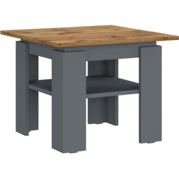 Shefa Line Element 550 Single Shelf Oak and Graphite Coffee Table - Size: 43 x 55 x 55cm - Grey - Oak - Wilko - thumbnail 3