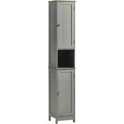 Bath Vida 2 Door Grey Tall Floor Cabinet - Size: 170 x 32 x 30cm - Wilko - thumbnail 3