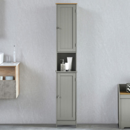 Bath Vida 2 Door Grey Tall Floor Cabinet - Size: 170 x 32 x 30cm - Wilko - thumbnail 4