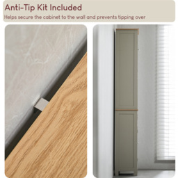Bath Vida 2 Door Grey Tall Floor Cabinet - Size: 170 x 32 x 30cm - Wilko - thumbnail 7