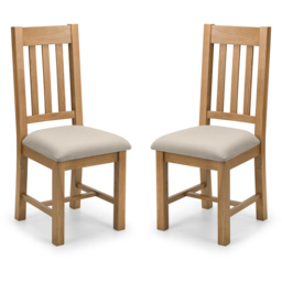 Julian Bowen Hereford Set of 2 Taupe and Oak Dining Chair - Wood - Wilko - thumbnail 3