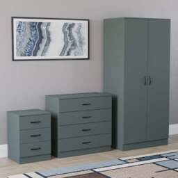 VIDA DESIGNS Riano Green 3 Piece Bedroom Furniture Set - Jasper Green - Wilko