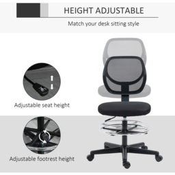 Portland Black Mesh Swivel Standing Desk Office Chair - Size: 59 x 61 x 113cm - Wilko - thumbnail 7