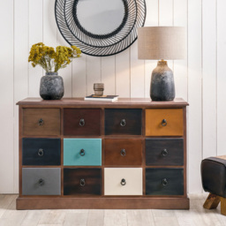 Pacific Lifestyle Loft 12 Drawer Multicolour Pine Wood Chest of Drawers - Wilko - thumbnail 4